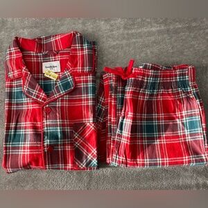 Goodfellow & Co Mens Red and Green Plaid Pajama Set, Medium, NWT